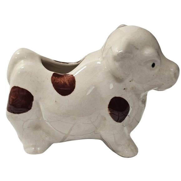 Vintage Ceramic Cow Toothpick Holder White With Brown Spots Made In Japan - Picture 3 of 7